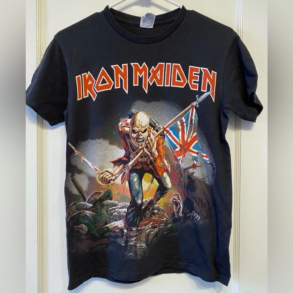 Gildan Iron Maiden Band T-Shirt, Men's XL cotton black type Vintage Second Hand